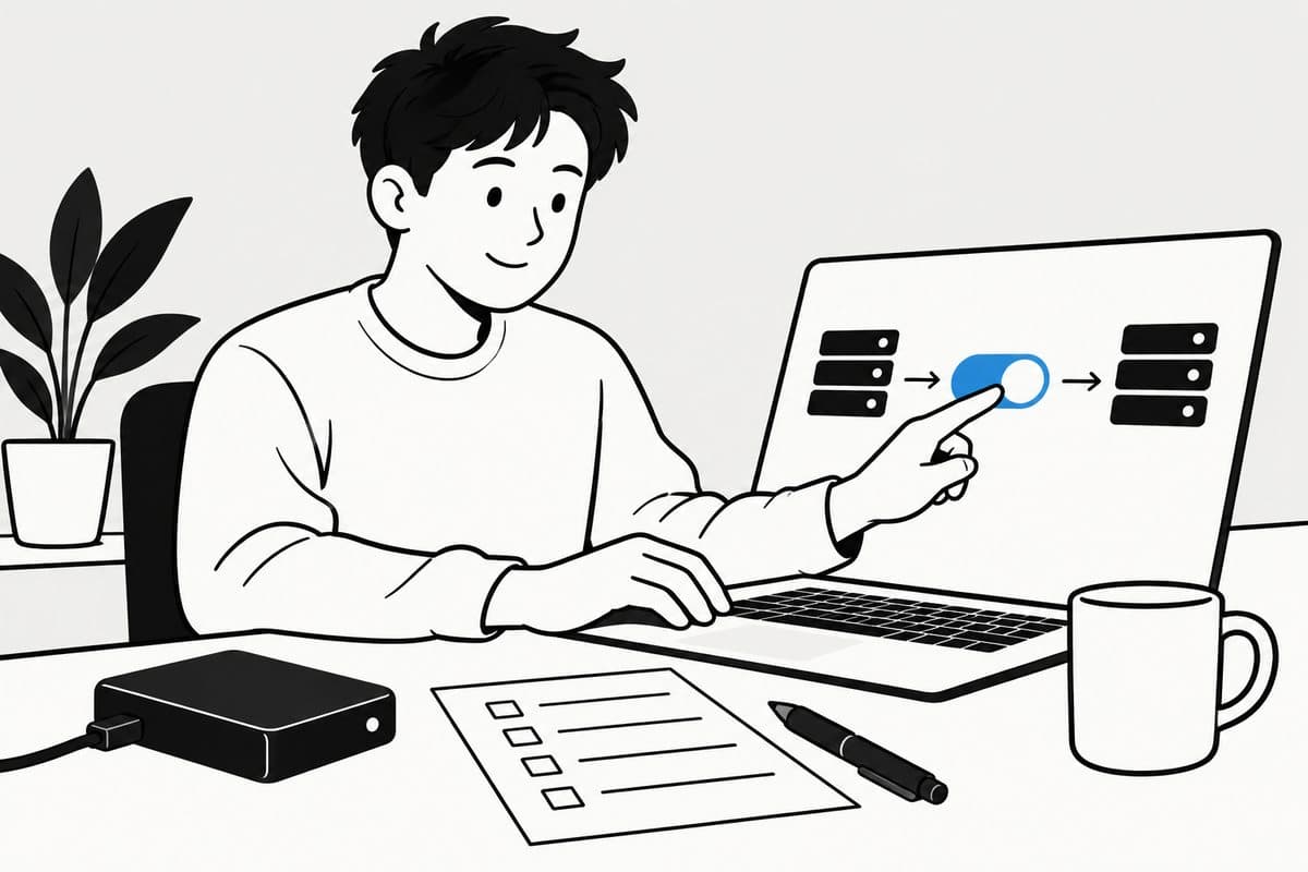 노트북 화면에서 글 목록 옆 광고 수익 막대를 비교하는 블로그 운영자